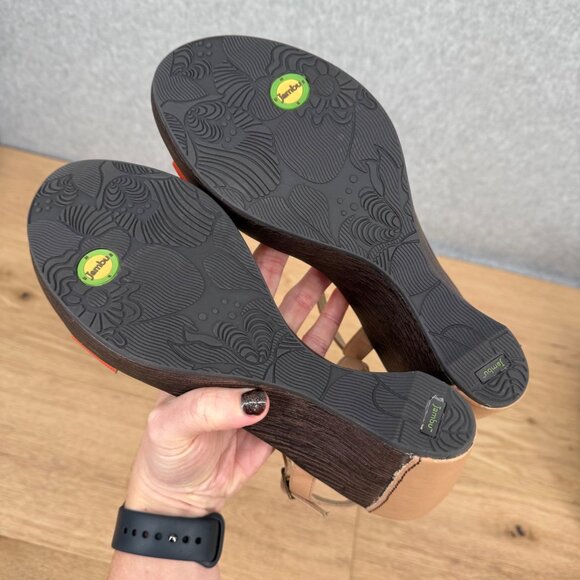 Jambu Womens Glamour Wedge Heel Sandals Size 11 Tan Brown Classic Comfort Summer - Picture 7 of 13